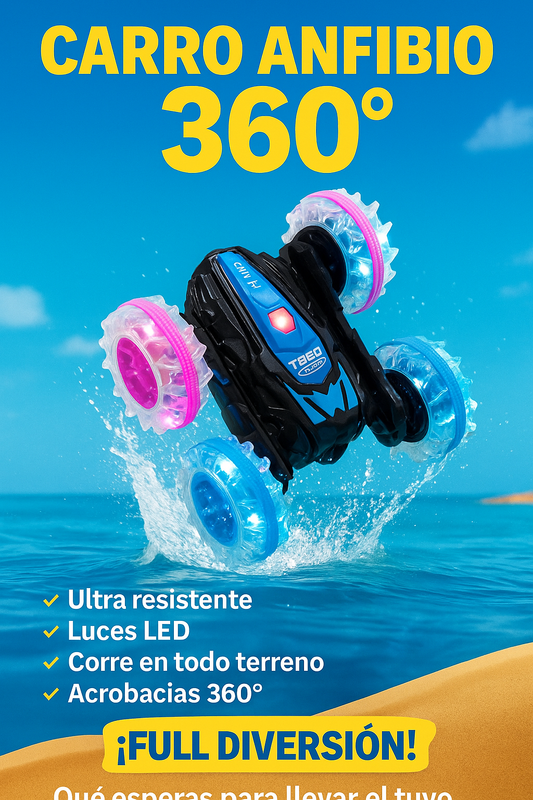 Carro anfibio, tierra, agua, gras, todo terreno.