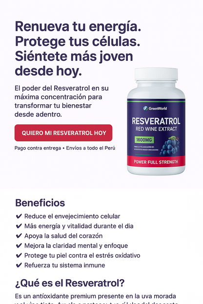 Cansancio !!!Resveratrol Red Bienestar Integral y Defensa del Cuerpo.