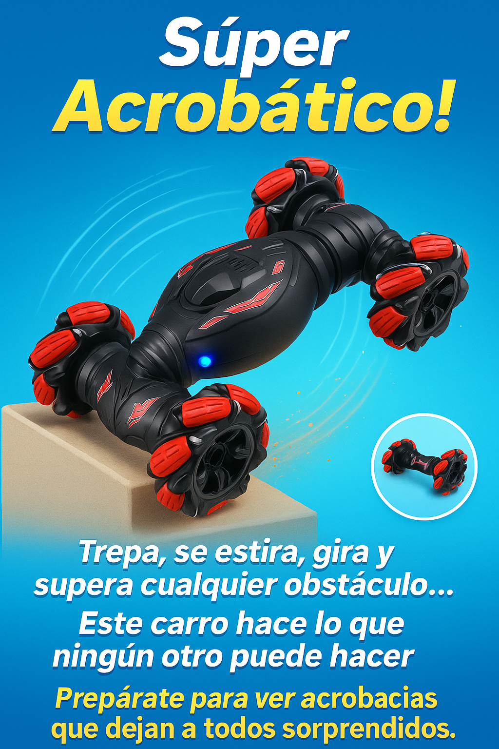 Auto de acrobacias control remoto doble mando🔥✨