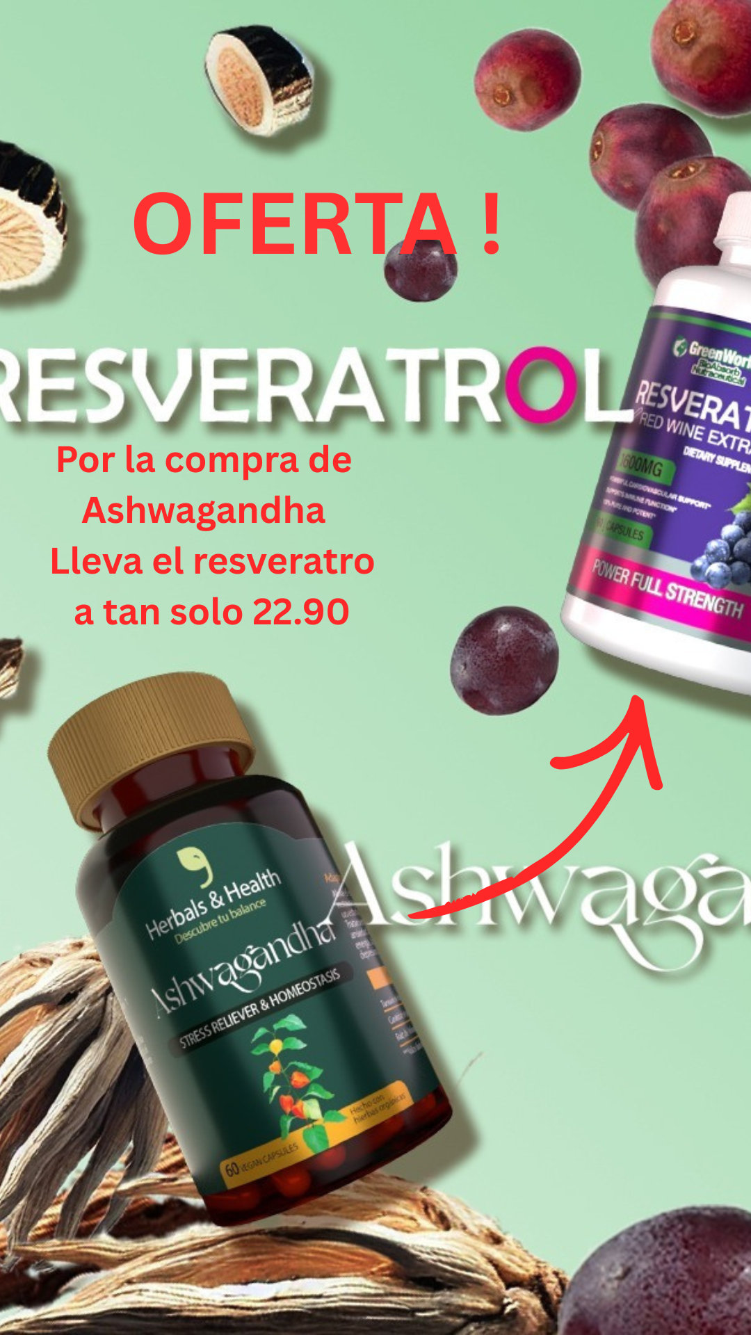 La Ashwagandha es una hierba adaptógena con propiedades antiinflamatorias, antioxidantes .
